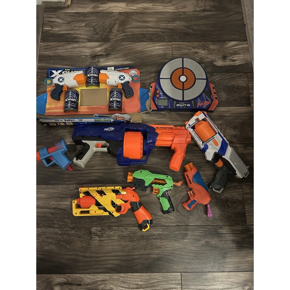 NERF gun Lot , Nerf Elite Target,‎ Mix Kid Toy Lot, X Shot Sealed